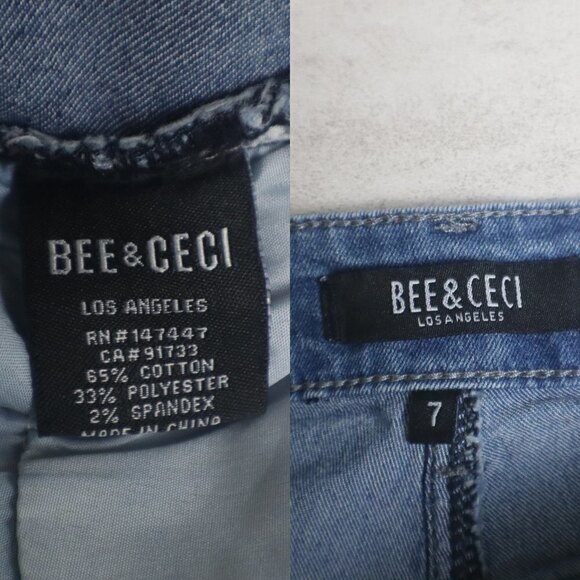 Bee & Ceci Womens Size 28 Cotton Bootcut Wide Leg Distressed Denim Jeans Western - Picture 6 of 10